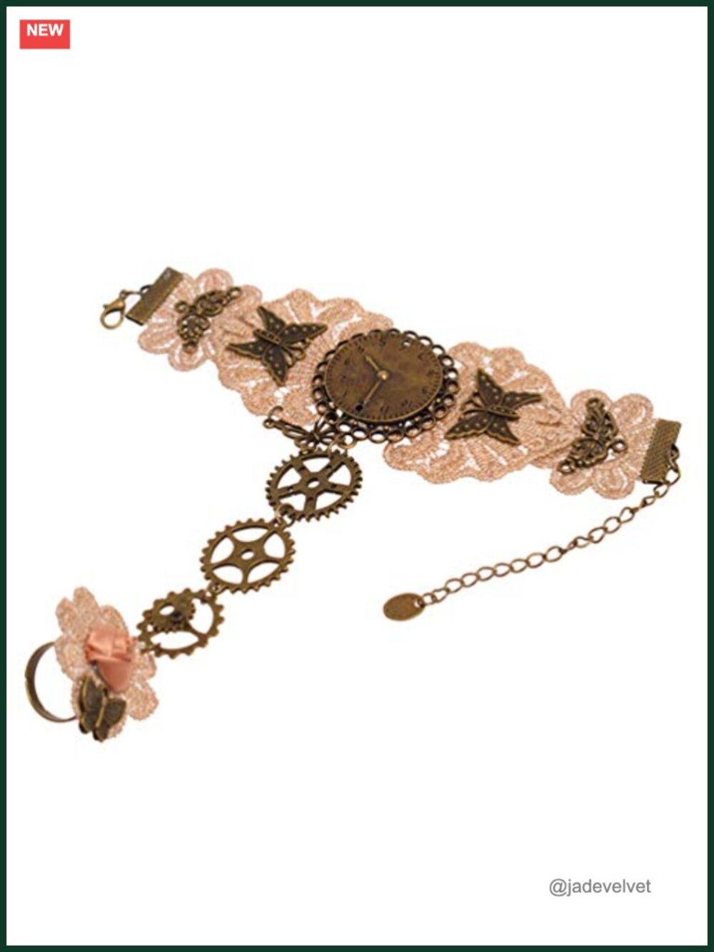 Steampunk Lace Choker Necklace Gear Clock Cog Retro Victorian Gothic